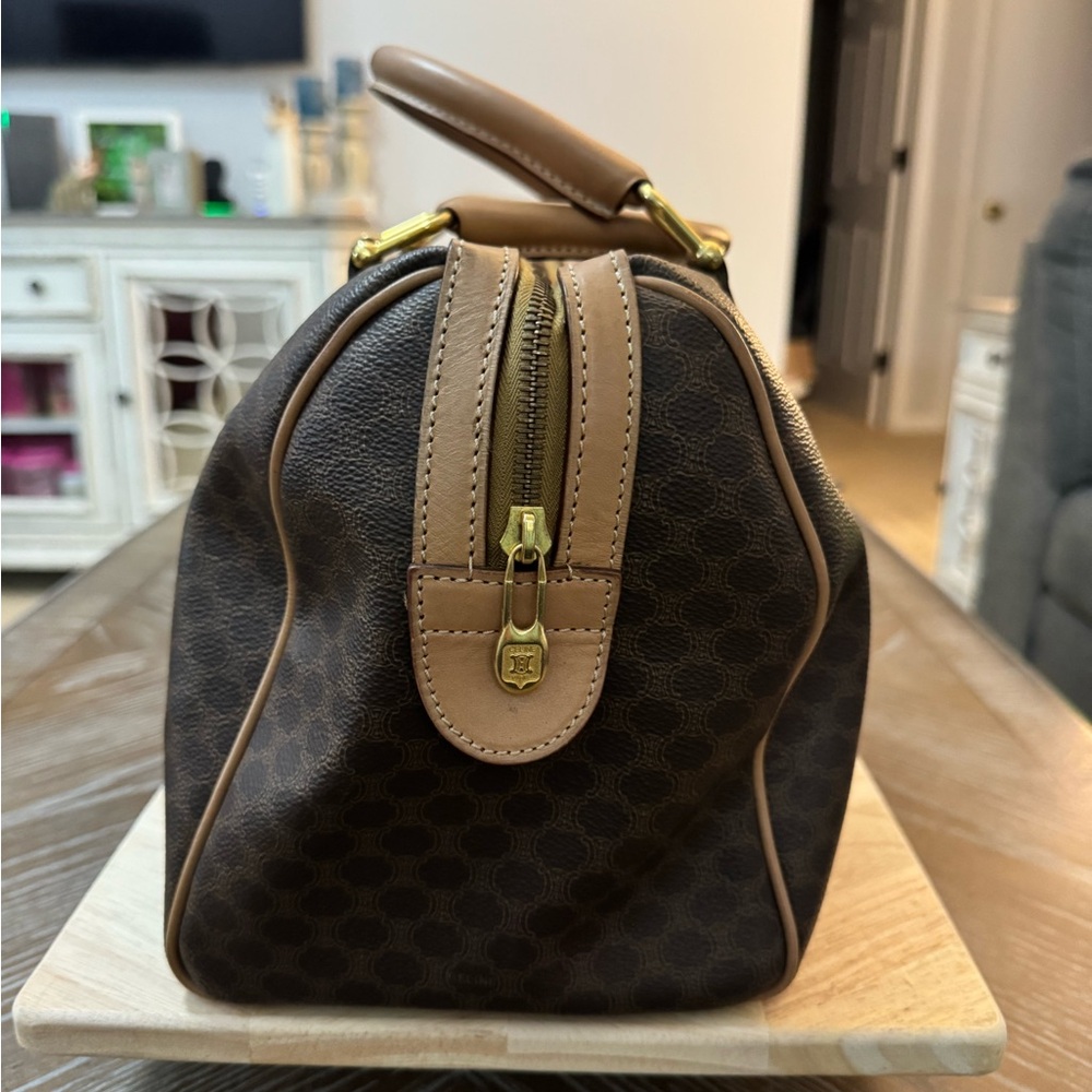 Celine Brown & Tan Monogram Canvas Top-Handle Tote - Picture 4 of 13